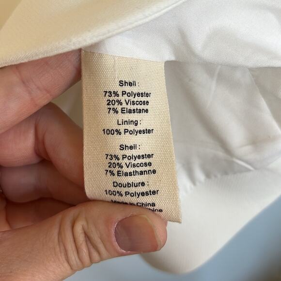 L'AGENCE Jennah Cropped Suiting Single Breasted Blazer Size 10 Ivory - Picture 5 of 8